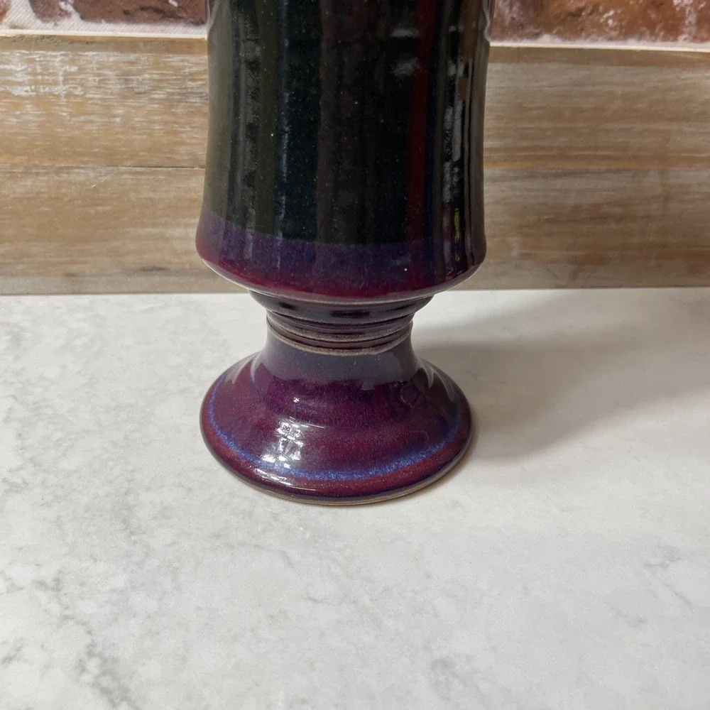 Art Pottery Purple Blue Glaze Large 12